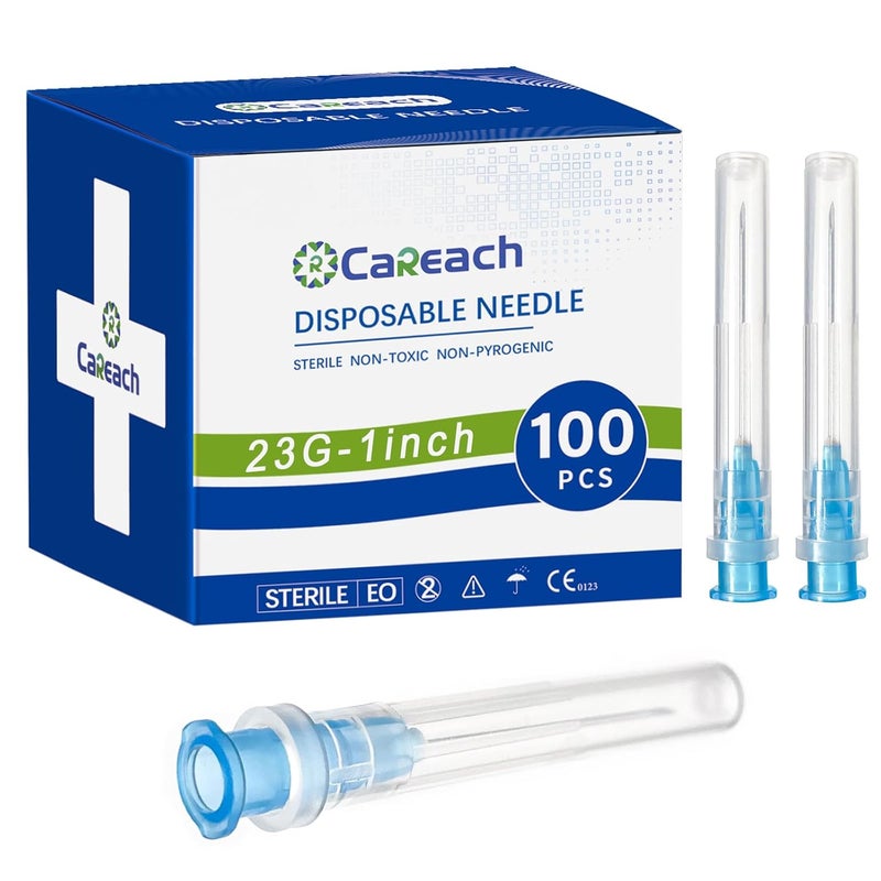 Careach 100pcs 23 gauge 1 inch Needles Luer Lock Industrial Lab Accessories, Measuring and Refilling Inks - Image 1